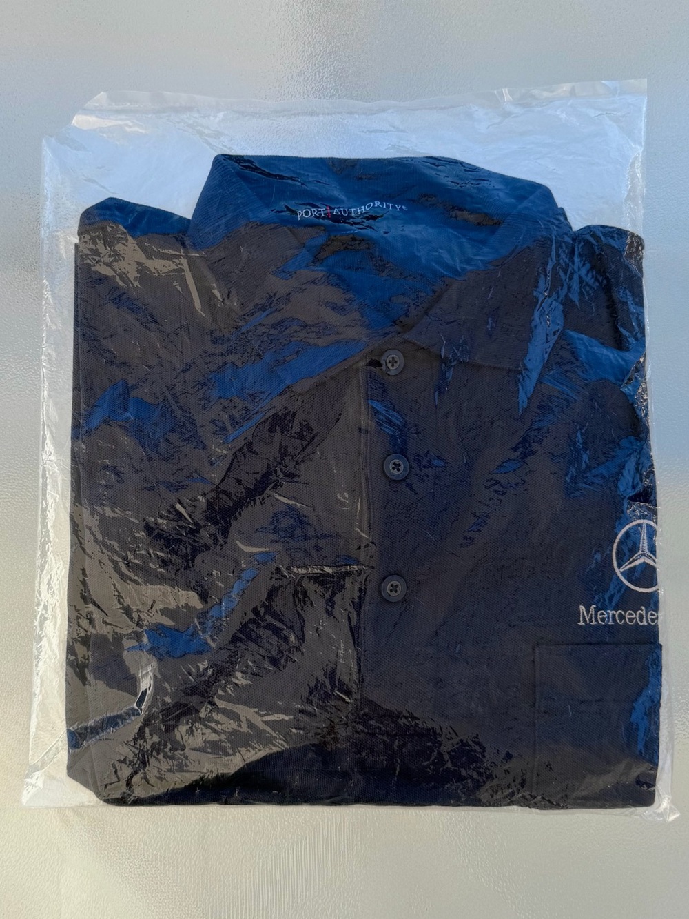 Mercedes-Benz Navy Blue Embroidered Logo Polo Shirt ~ Men’s Medium